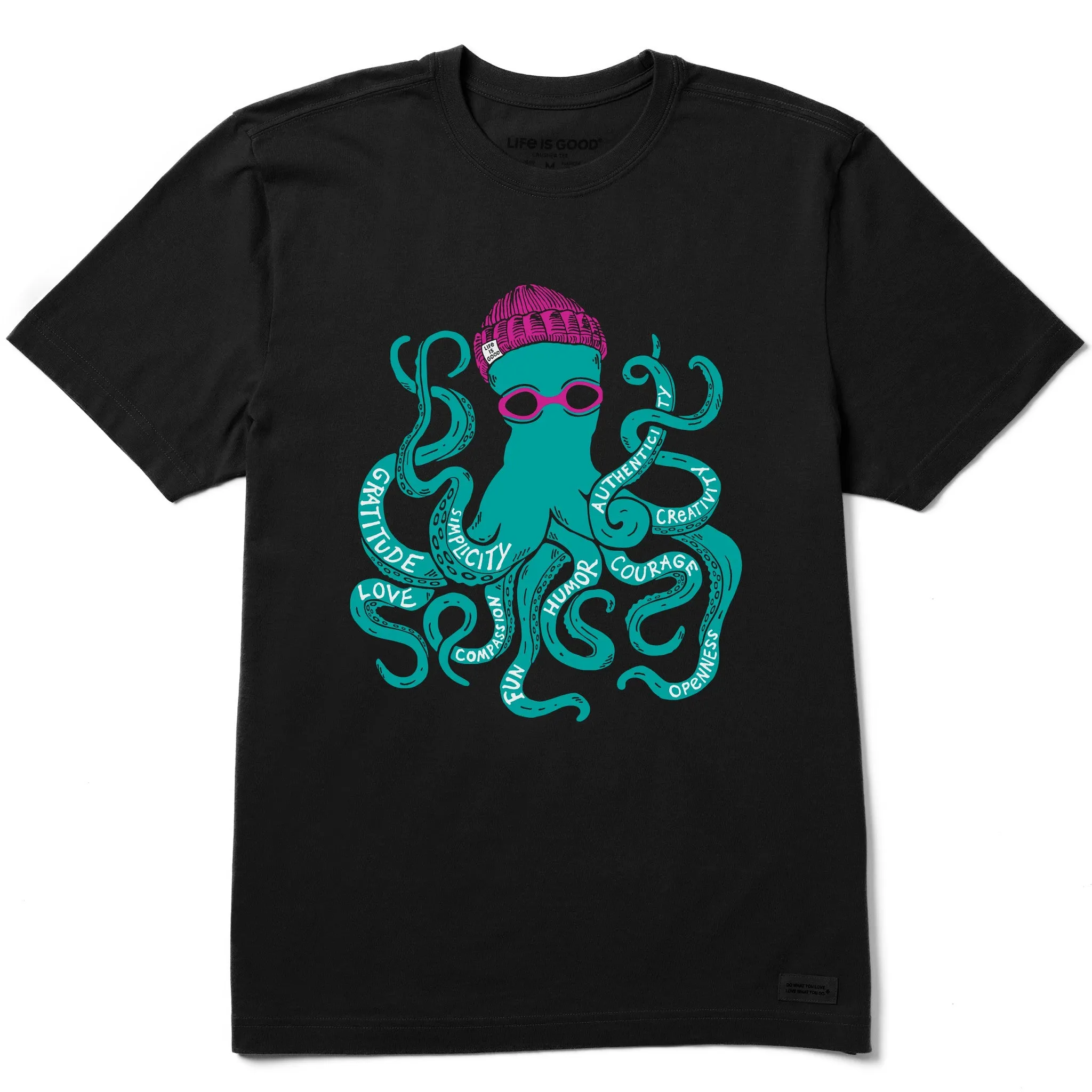 Seasonal Fashion Men's Superpower Octopus Short Sleeve Crusher Tee