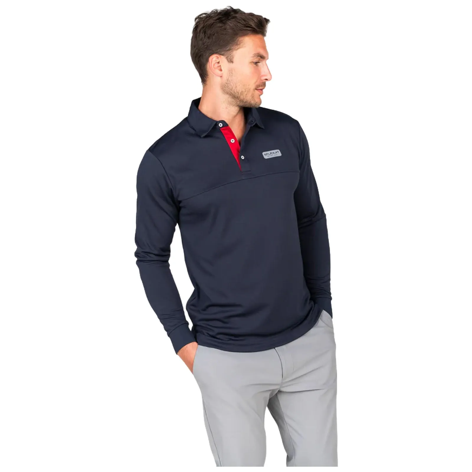 Stuburt Mens Sport Tech Long Sleeve Polo Shirt Vibrant Comfort