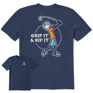 Men's Grip It and Rip It Short Sleeve Crusher Tee Practical Design