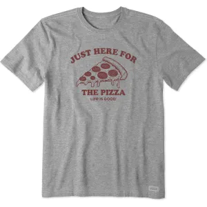 Men's Here for the Pizza (Pepperoni) Short Sleeve Tee Low Impact Dye Cozy Wearable