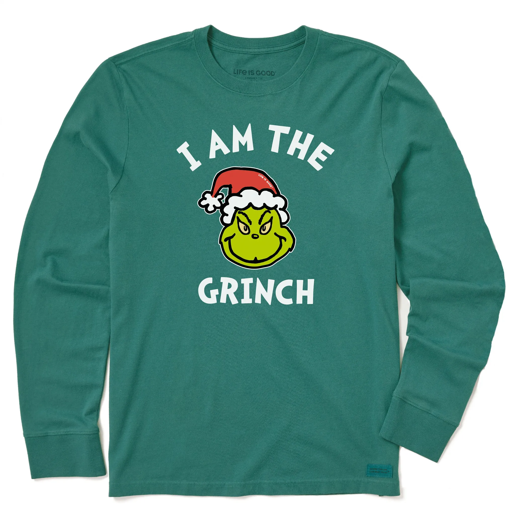 Oeko Tex Certified Anti Bacterial Treatment Men's I Am The Grinch Long Sleeve Crusher Tee