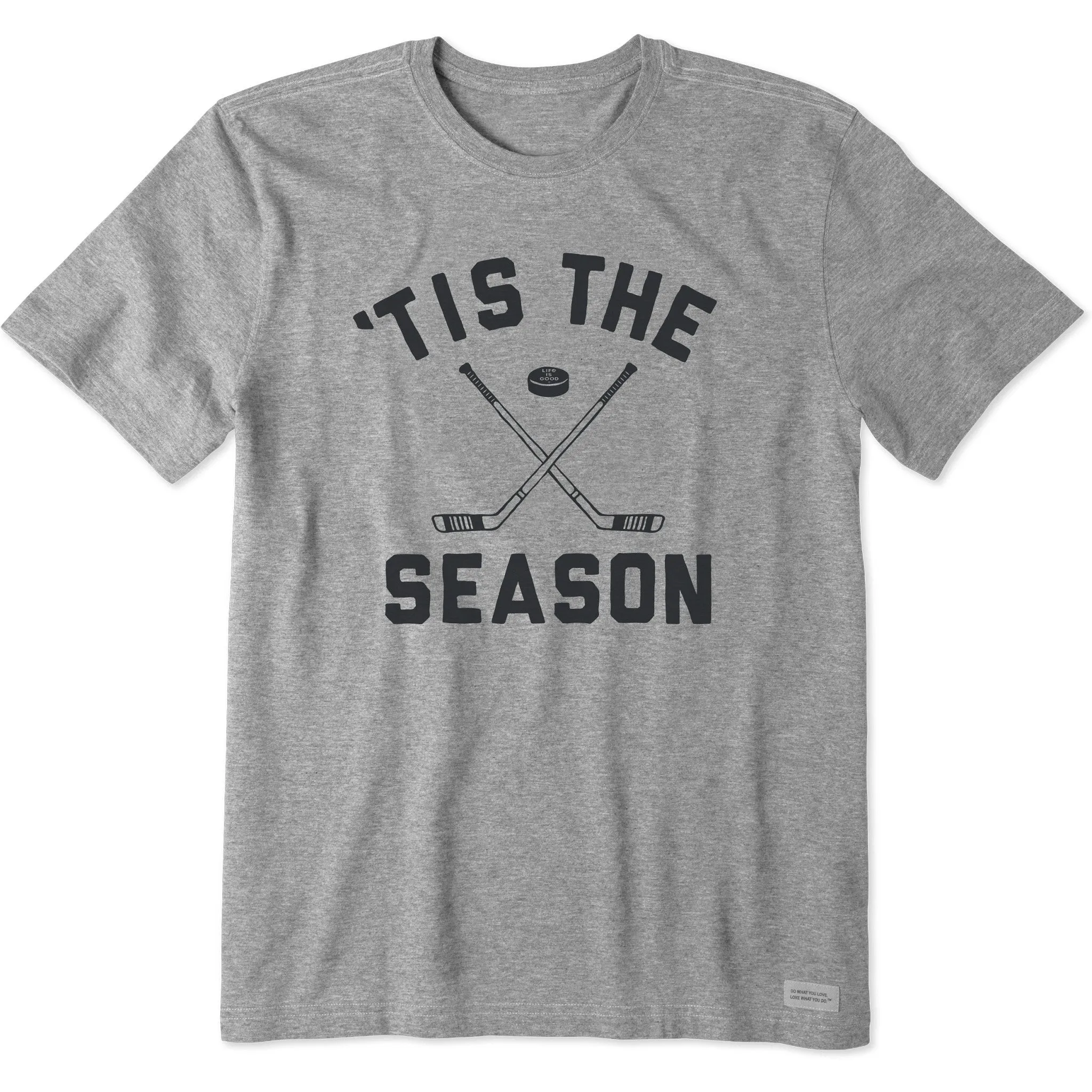Men's Tis the Season Hockey Short Sleeve Crusher Tee Seasonal Trend Reinforced Hems