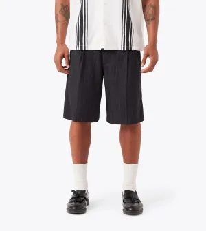Pinstripe Flow Short Black Non Binding Leg Openings Casual Stretch