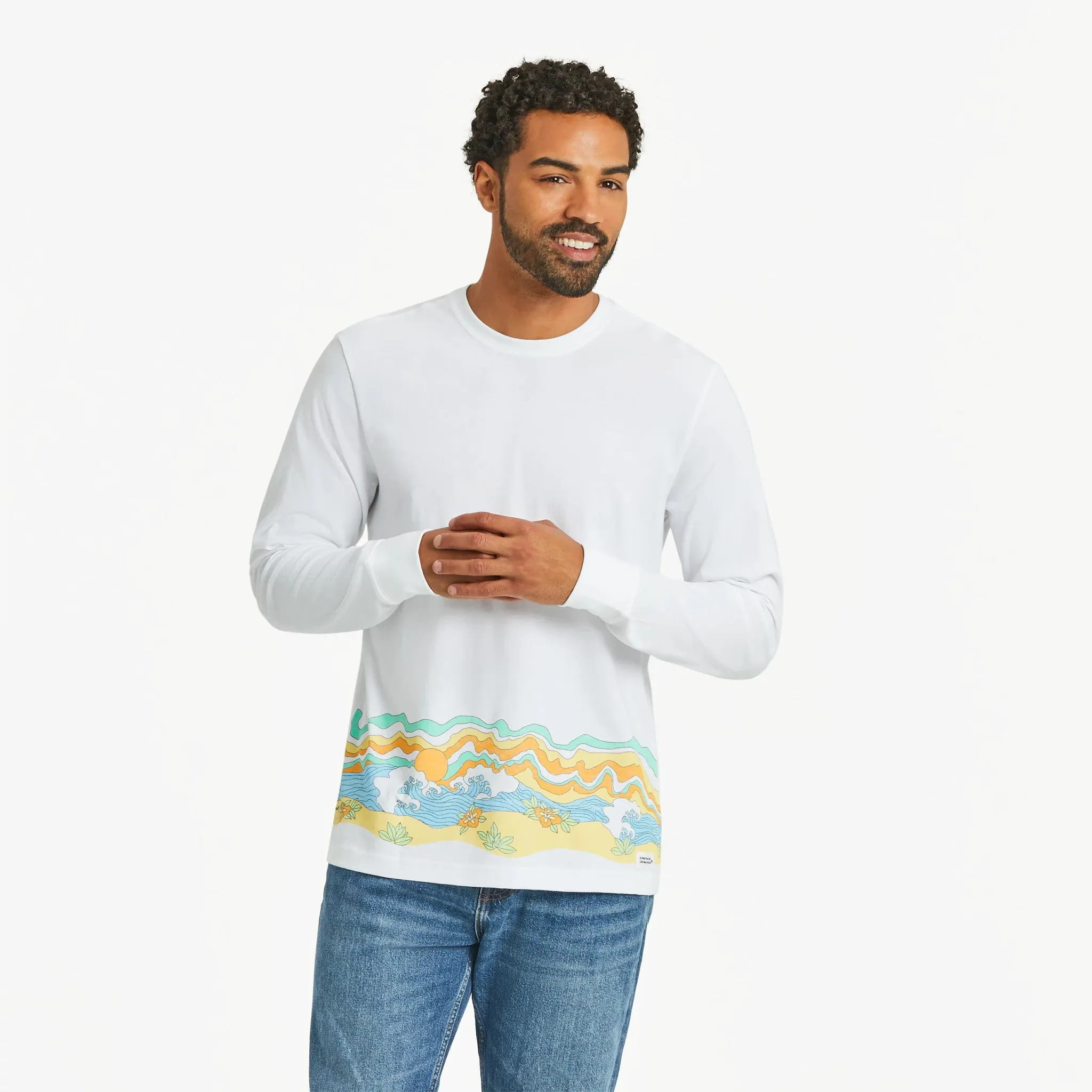 Low carbon footprint Men's Gone To The Beach Long Sleeve Crusher Tee