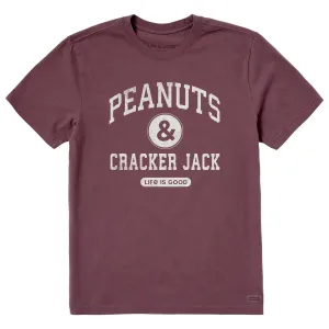 Men's Peanuts and Cracker Jack Short Sleeve Crusher Tee Abstract mystery Travel convenience