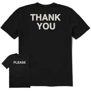 Side Vent Design Men's Please Thank You Short Sleeve Tee
