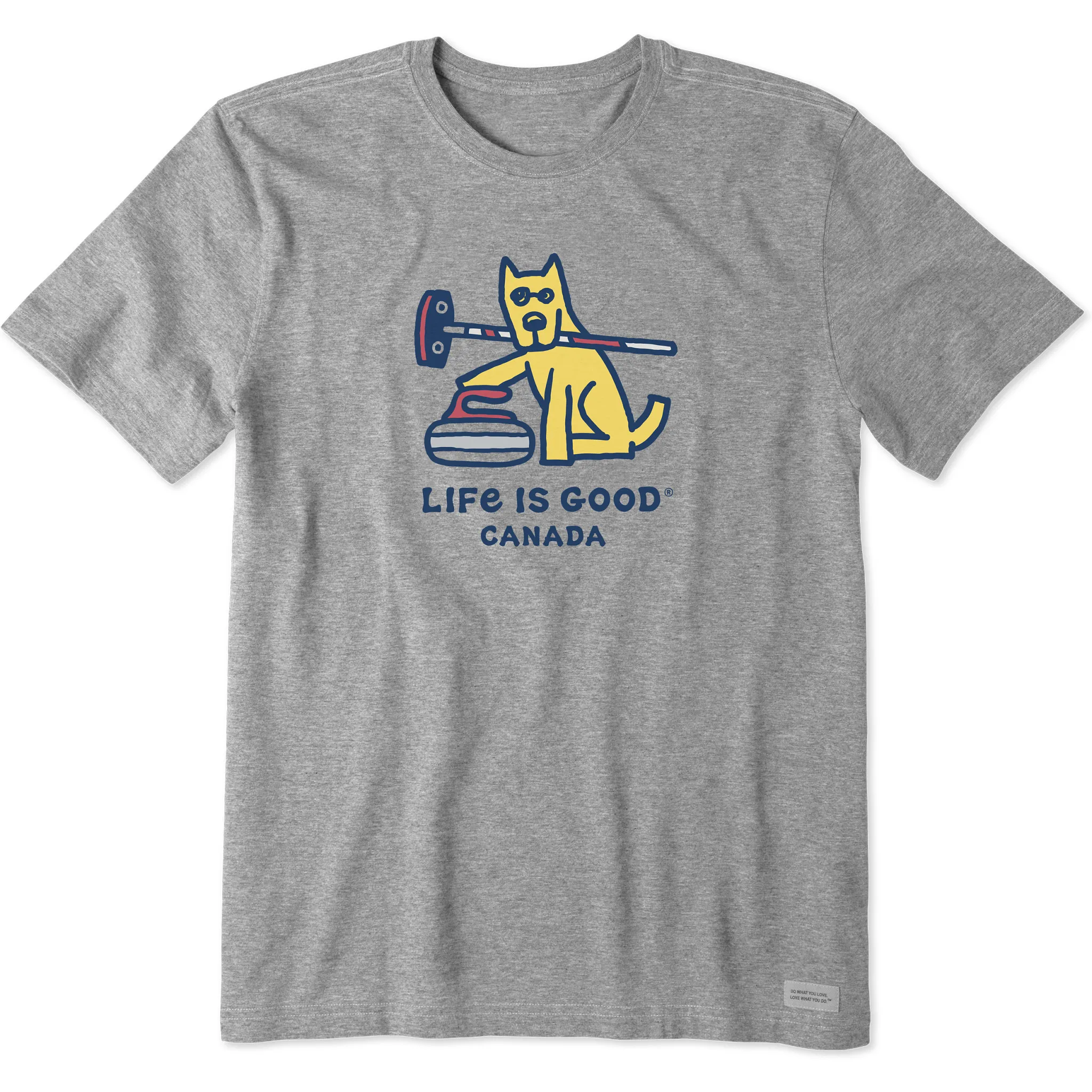 Men's Rocket Curling Canada Short Sleeve Crusher Tee Breathable Yarn Composition Ribbed Collar Trim