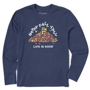 Men's Rocket Happy Fall Y'All Long Sleeve Crusher Tee Breathable Design Wear Chilly Comfort