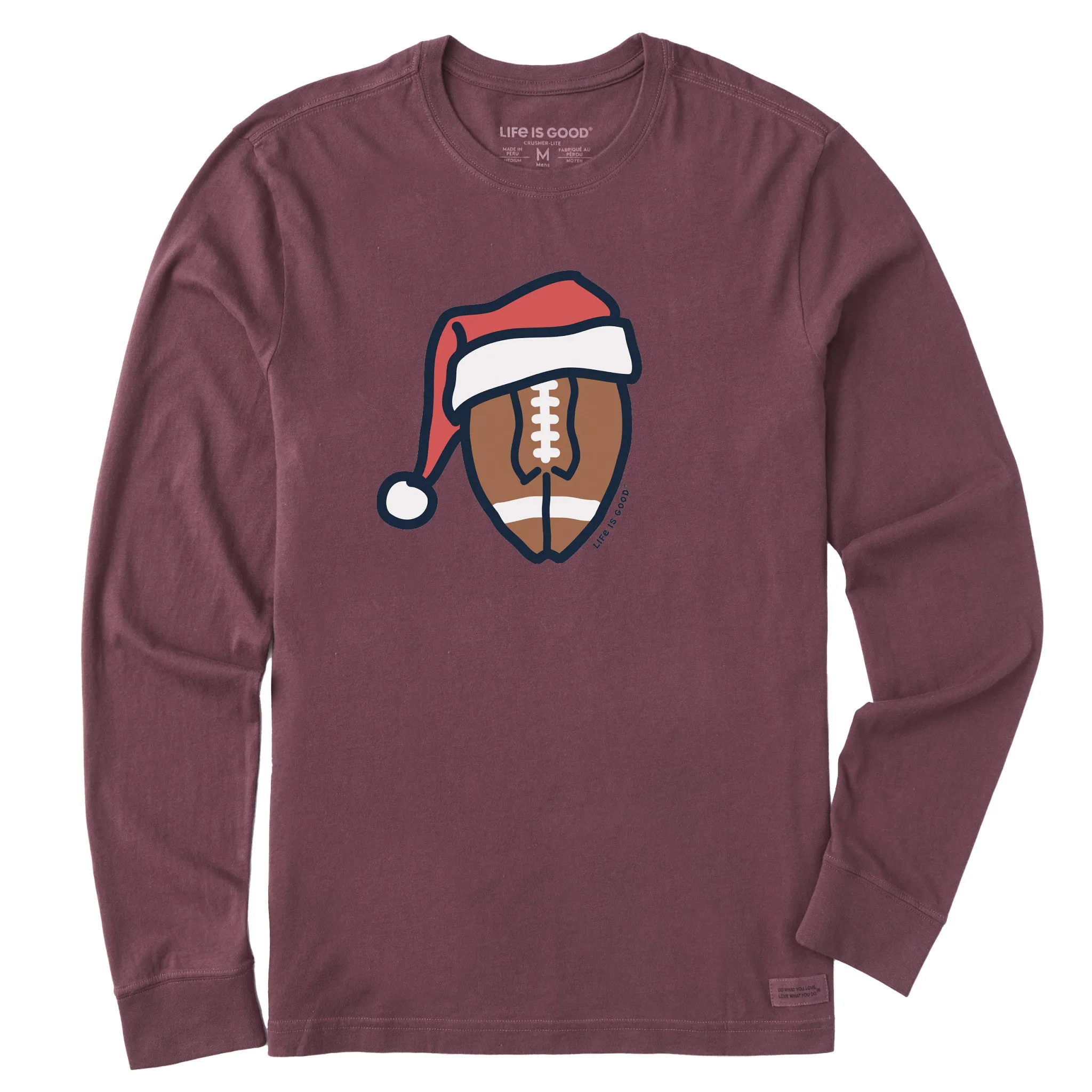 Sleek Layers Quick Fit Stretch Men's Santa Football Long Sleeve Crusher Tee