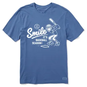 Men's Smile It's Baseball Season Jake Short Sleeve Tee Chic Casual Performance