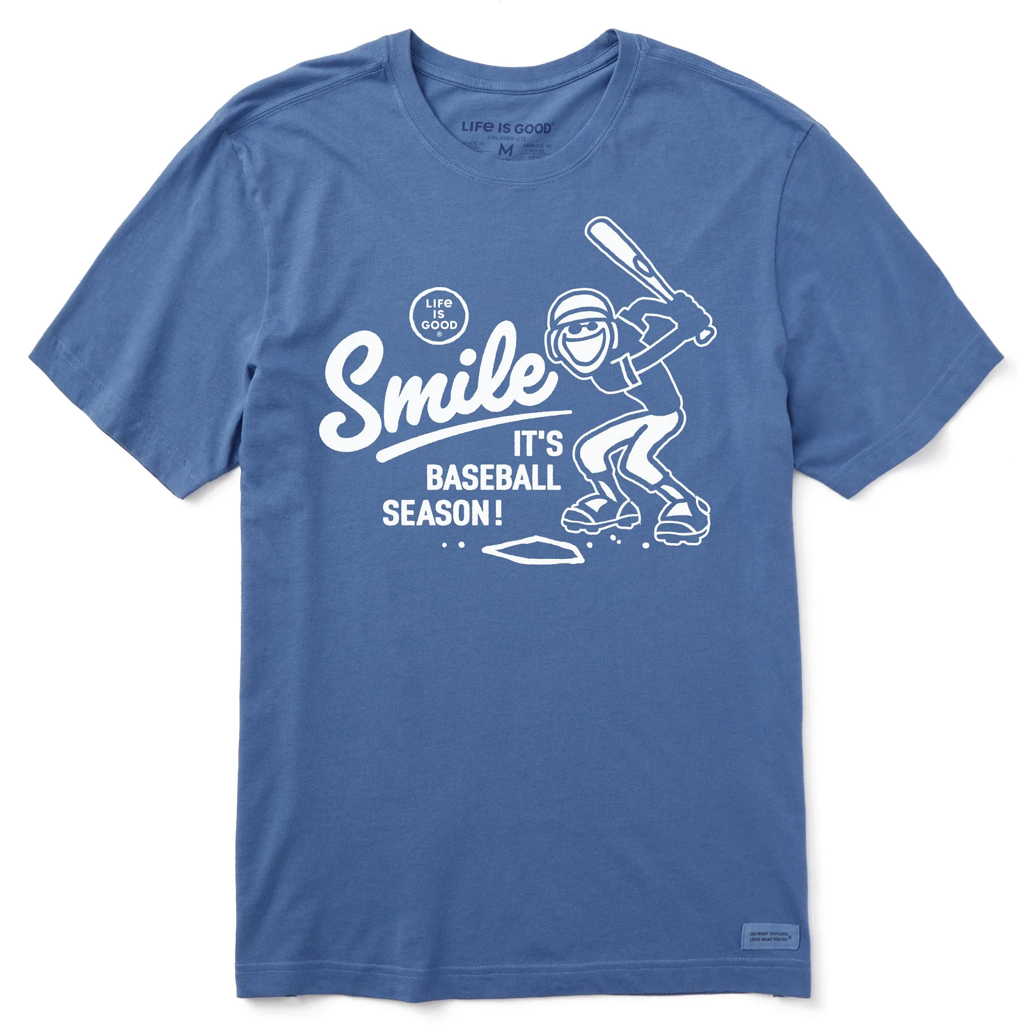Men's Smile It's Baseball Season Jake Short Sleeve Tee PocketDetail Minimal Style Trend