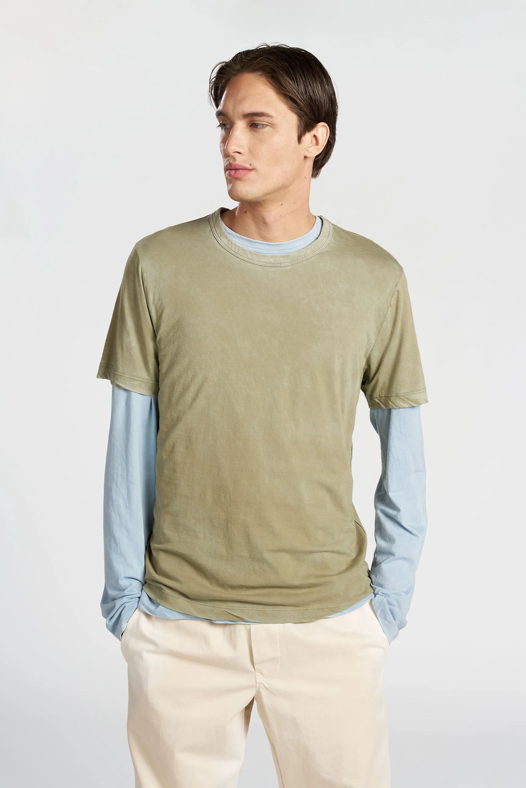 Classic Crewneck Tee Spandex Enhanced Elasticity