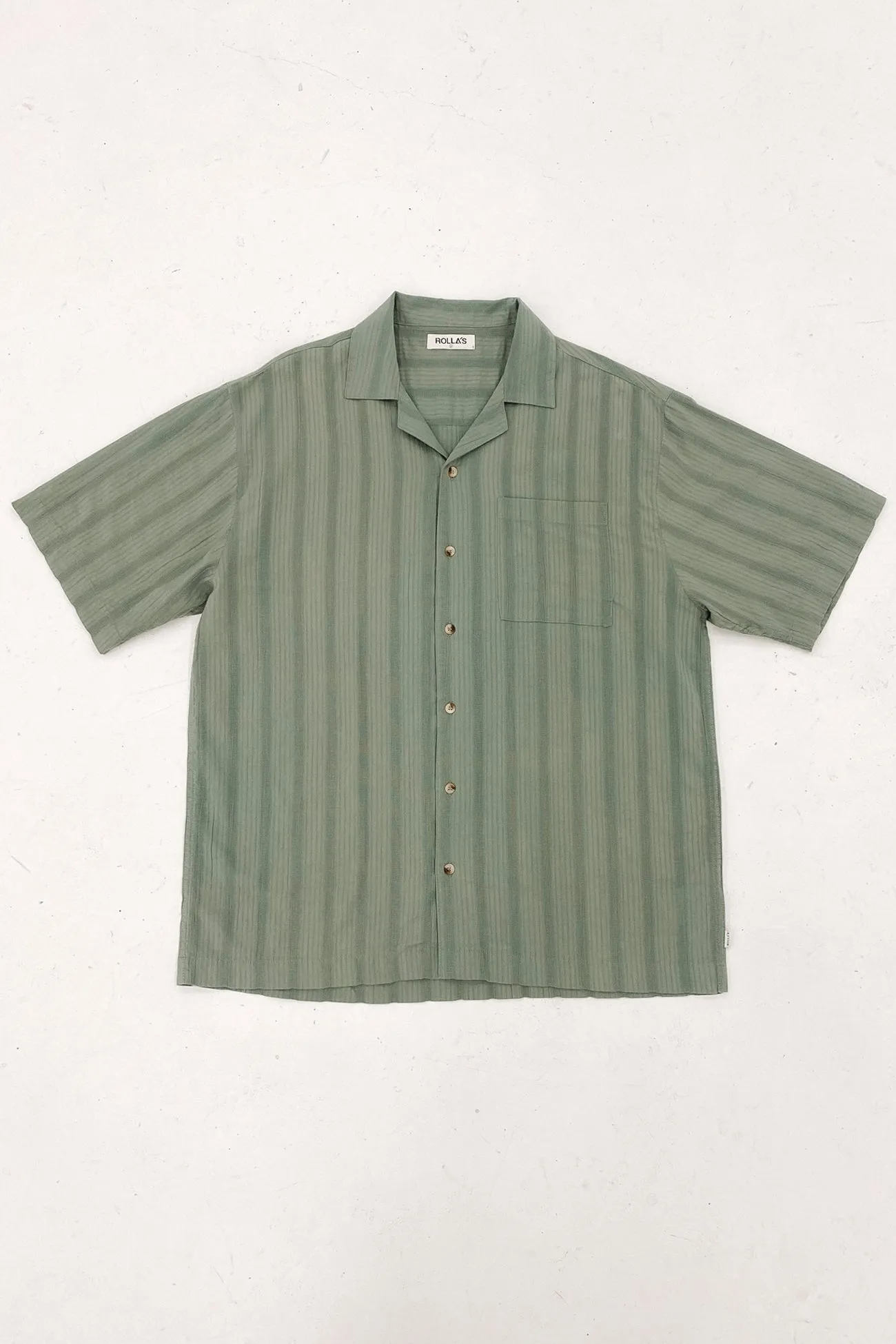 Bowler Seersucker Shirt Moss Casual Layering Wear Non Restrictive Silhouette