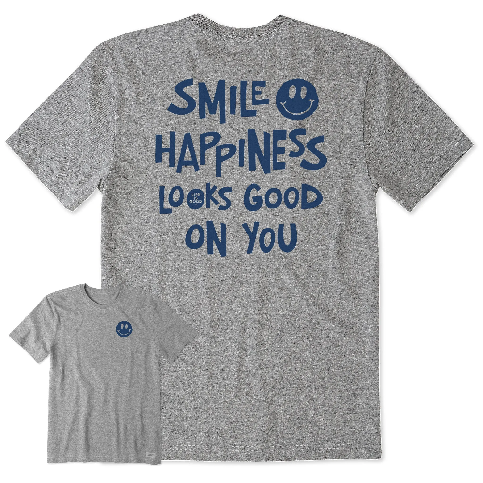 Active Layer Men's Wordsmith Smile Happiness Looks Good Short Sleeve Crusher Tee