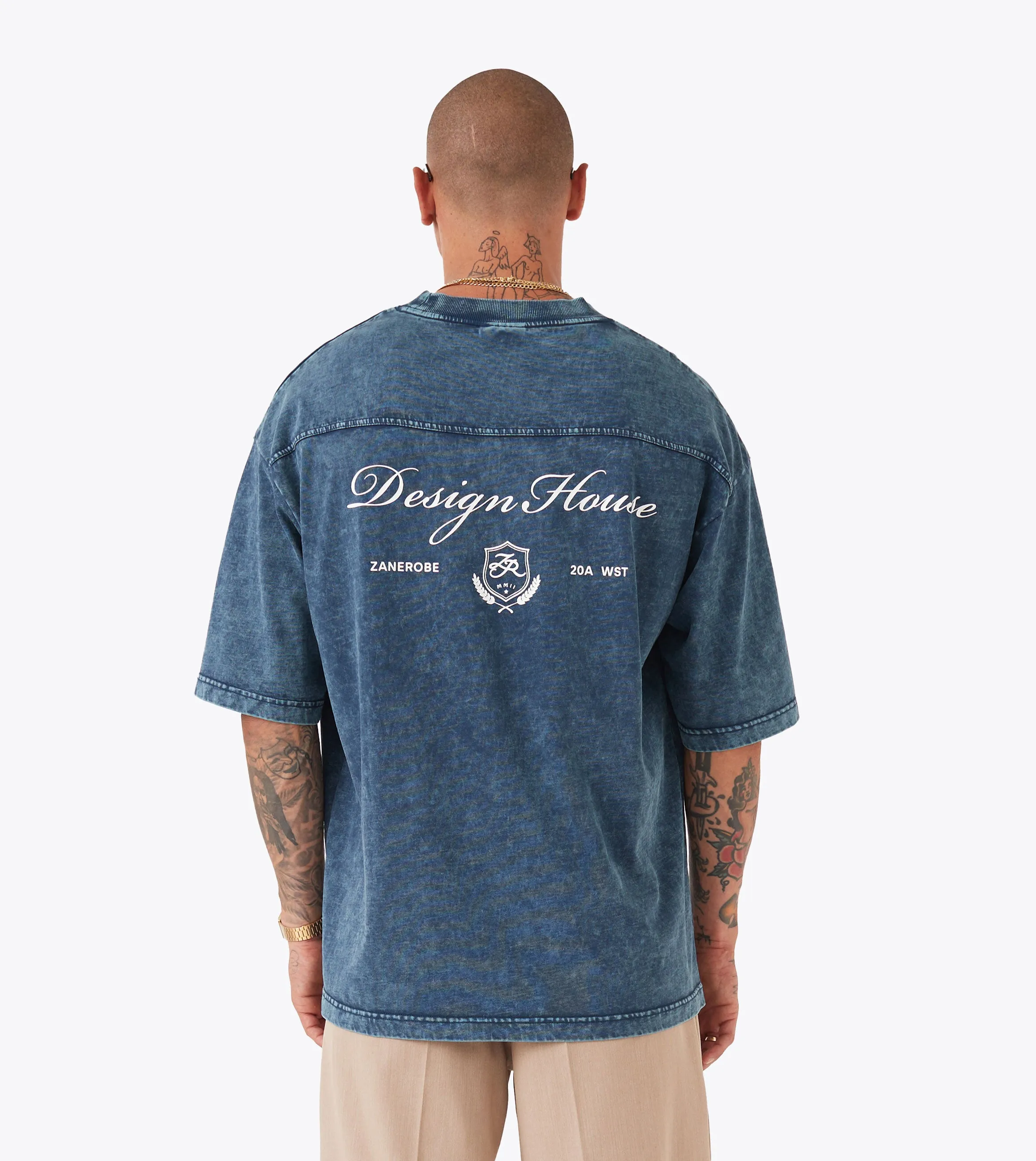 Crest Flow Tee GD Navy Breathable knit shopping