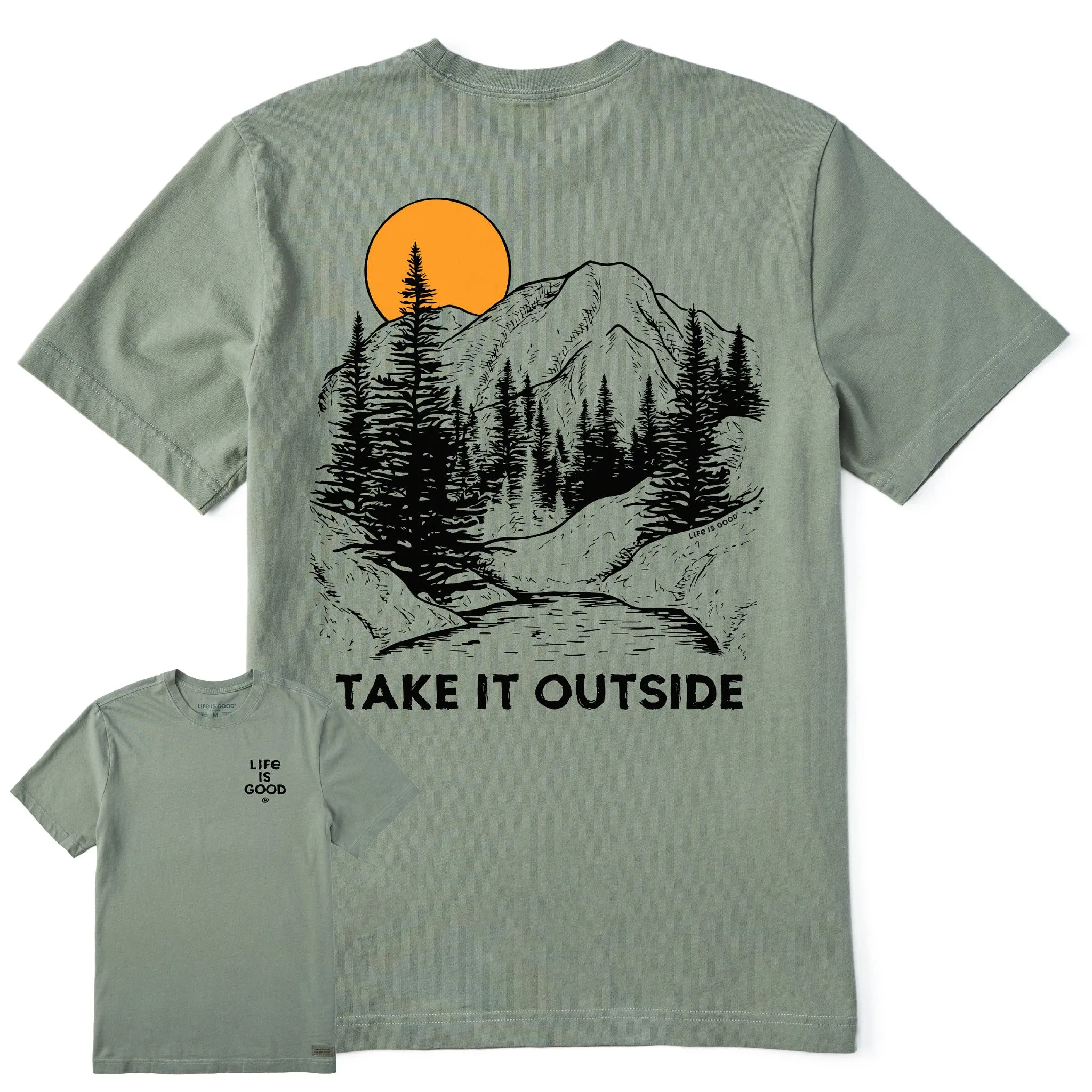 Comfort and Fit Quick Comfort Fit Men's Take it Outside Mountains Short Sleeve Tee