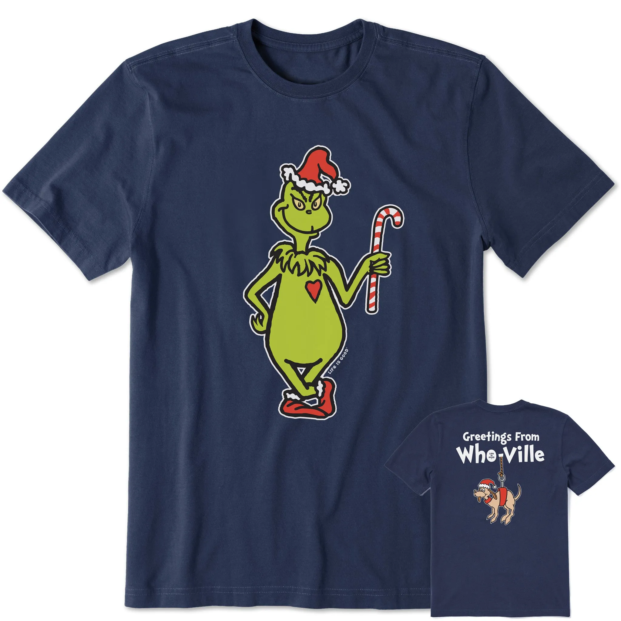 Cool Style Organic Cotton Construction Men's Greetings From Who-Ville Short Sleeve Crusher Tee