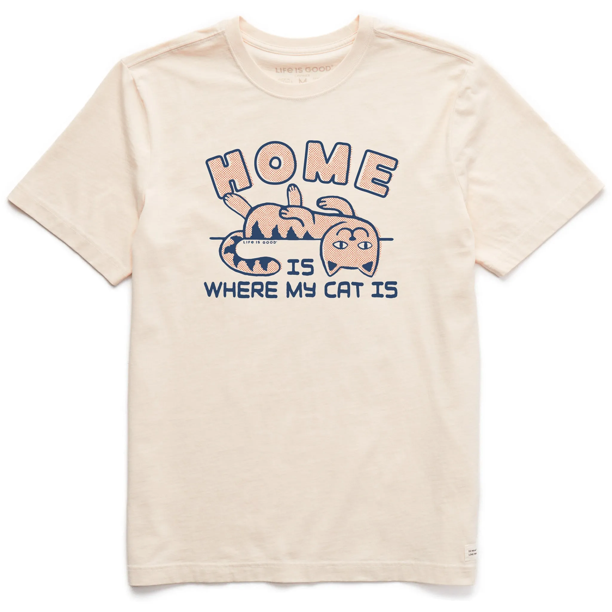 Lightweight Shirt Moisture Control Fabric Men's Home is Where My Cat Is Short Sleeve Crusher Tee