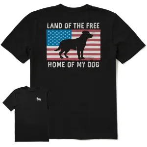 Men's Home of My Dog USA Flag back Short Sleeve Tee Cool Fit