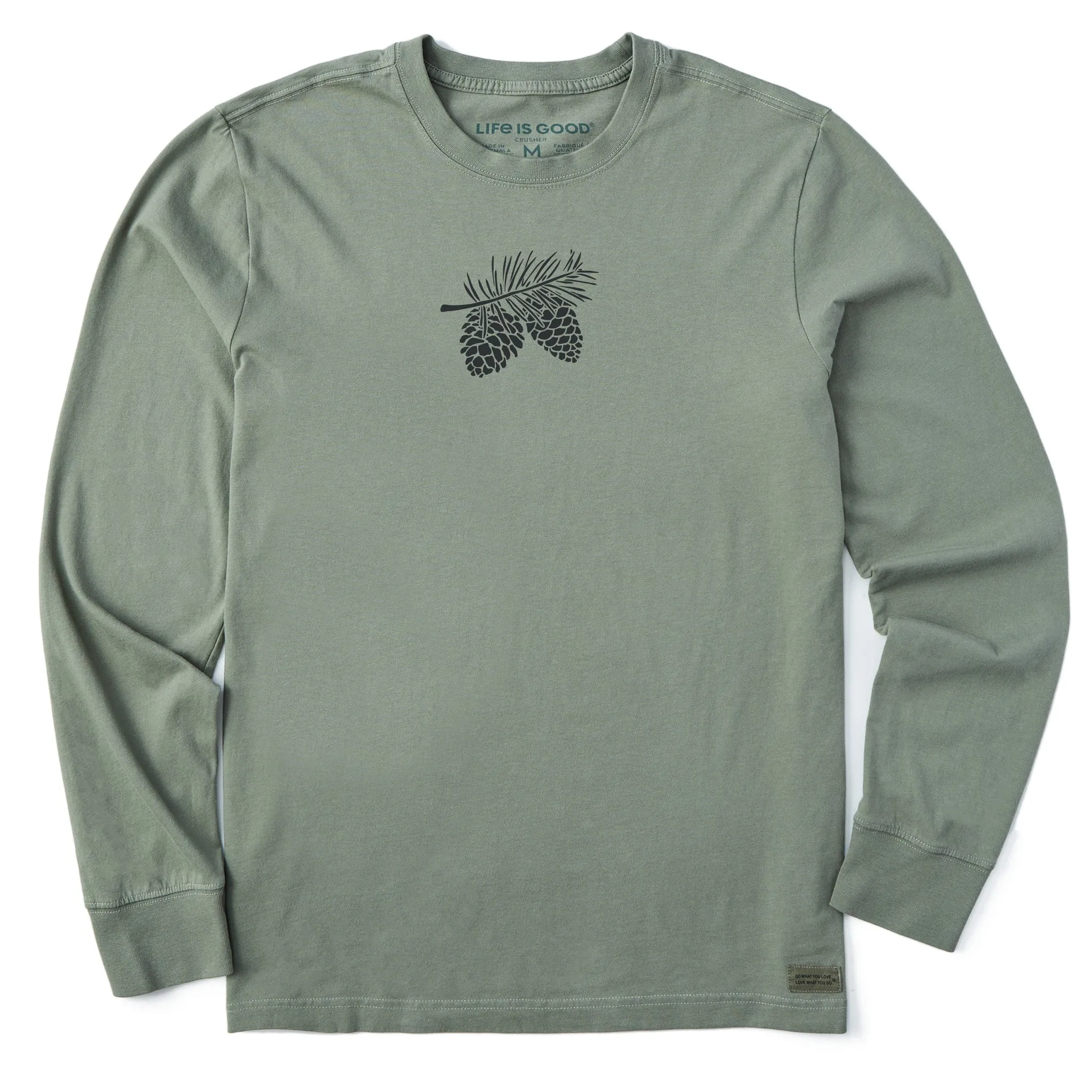 Men's Pine Cones Long Sleeve Crusher Tee High Durability Weave Classic and Comfy