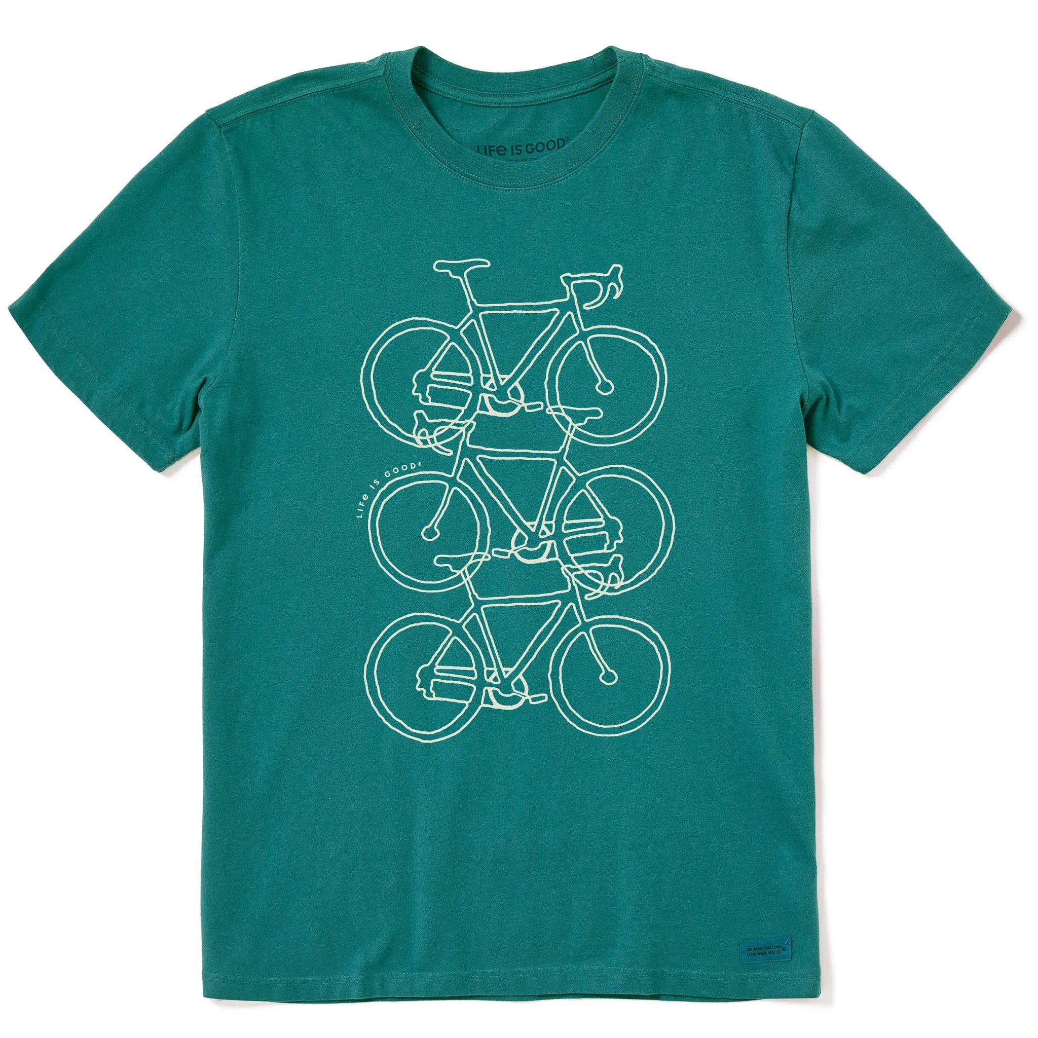 Men's Three Stacked Bikes Short Sleeve Crusher Tee Perfect for Travel