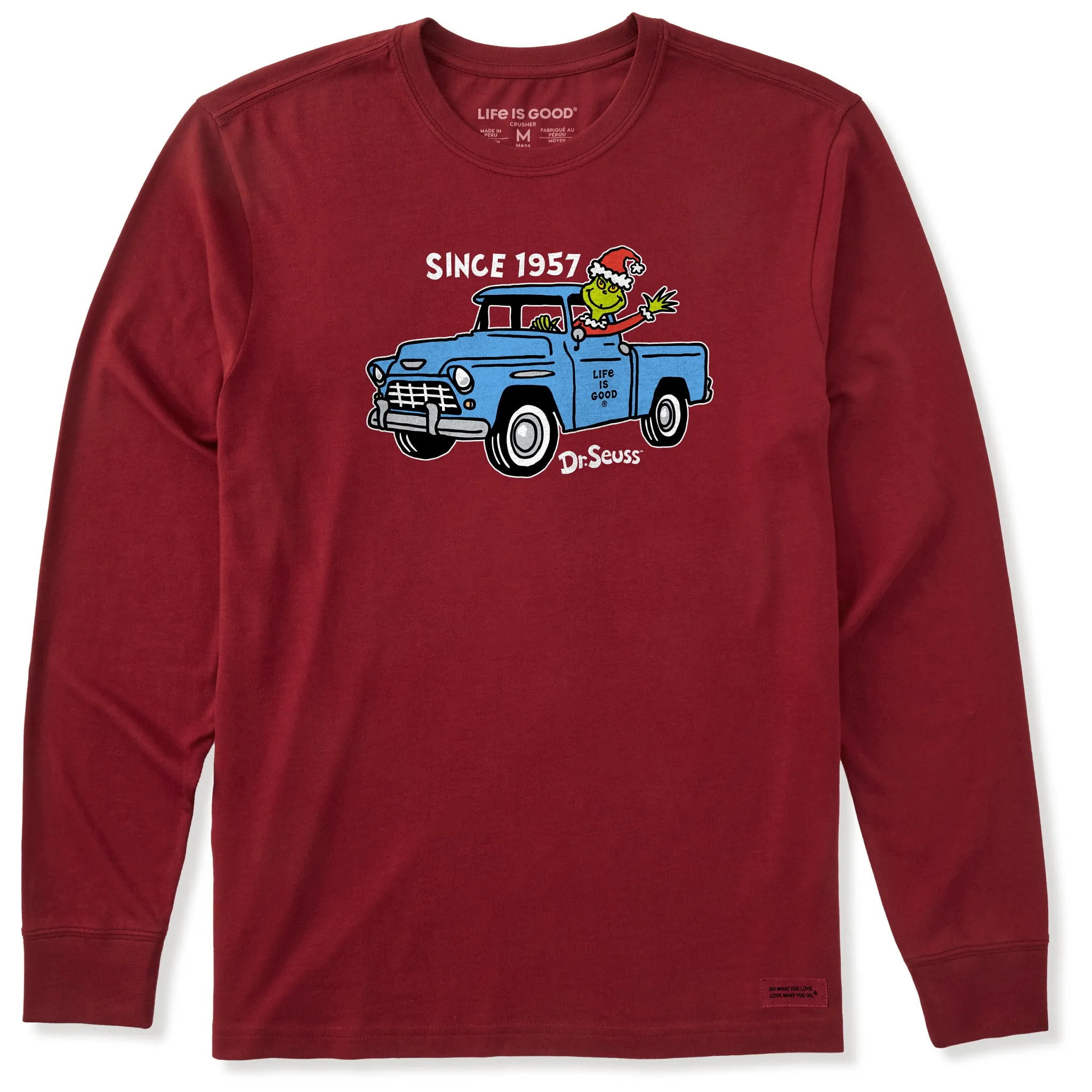 Collared formality Men's Since 1957 Grinch Long Sleeve Crusher Tee
