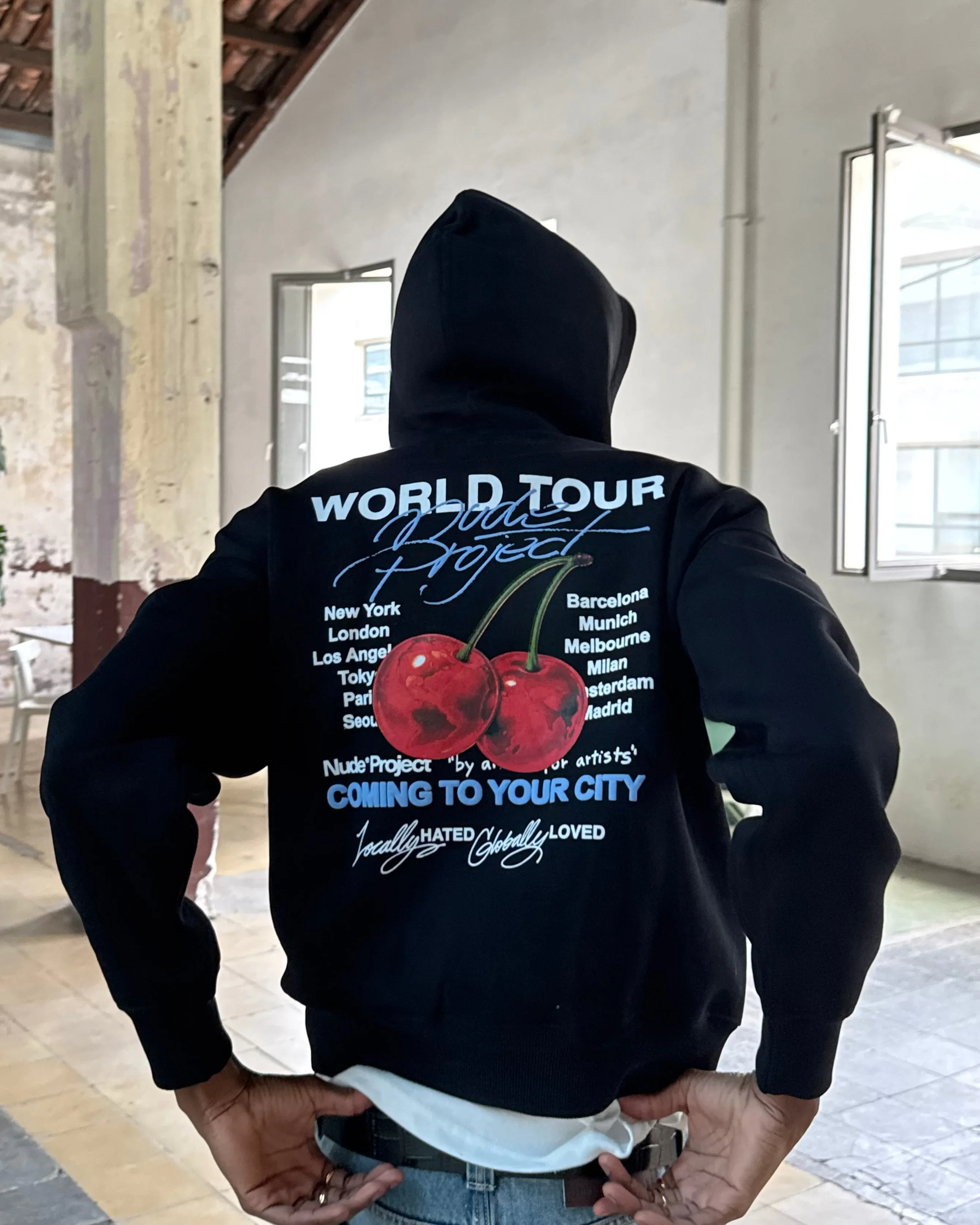 Nude Tour Hoodie Dark Grey Wrinkle-Resistant dry cleanable