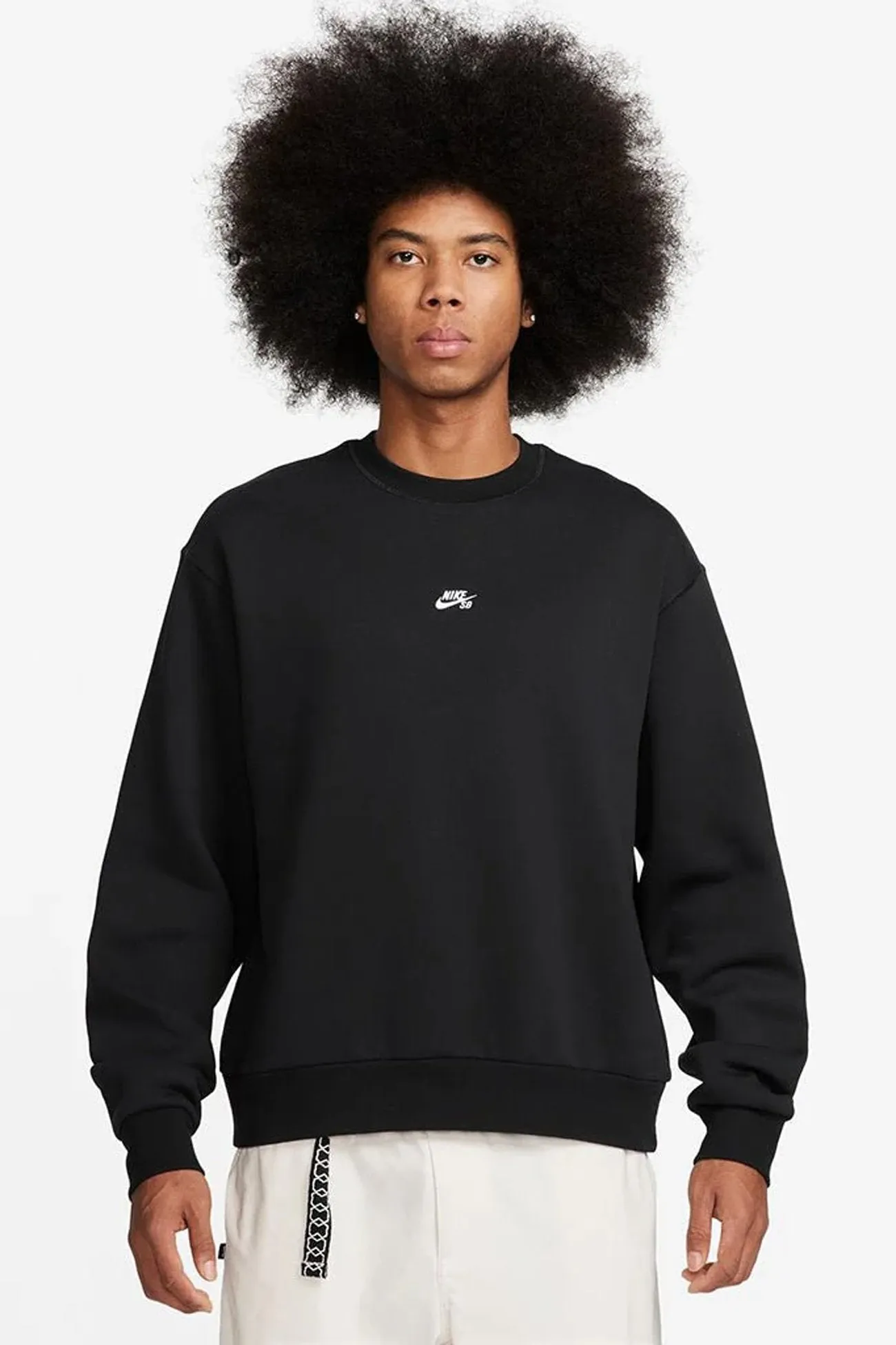 Nike SB Fleece Crew Black White uncollared earthy colors