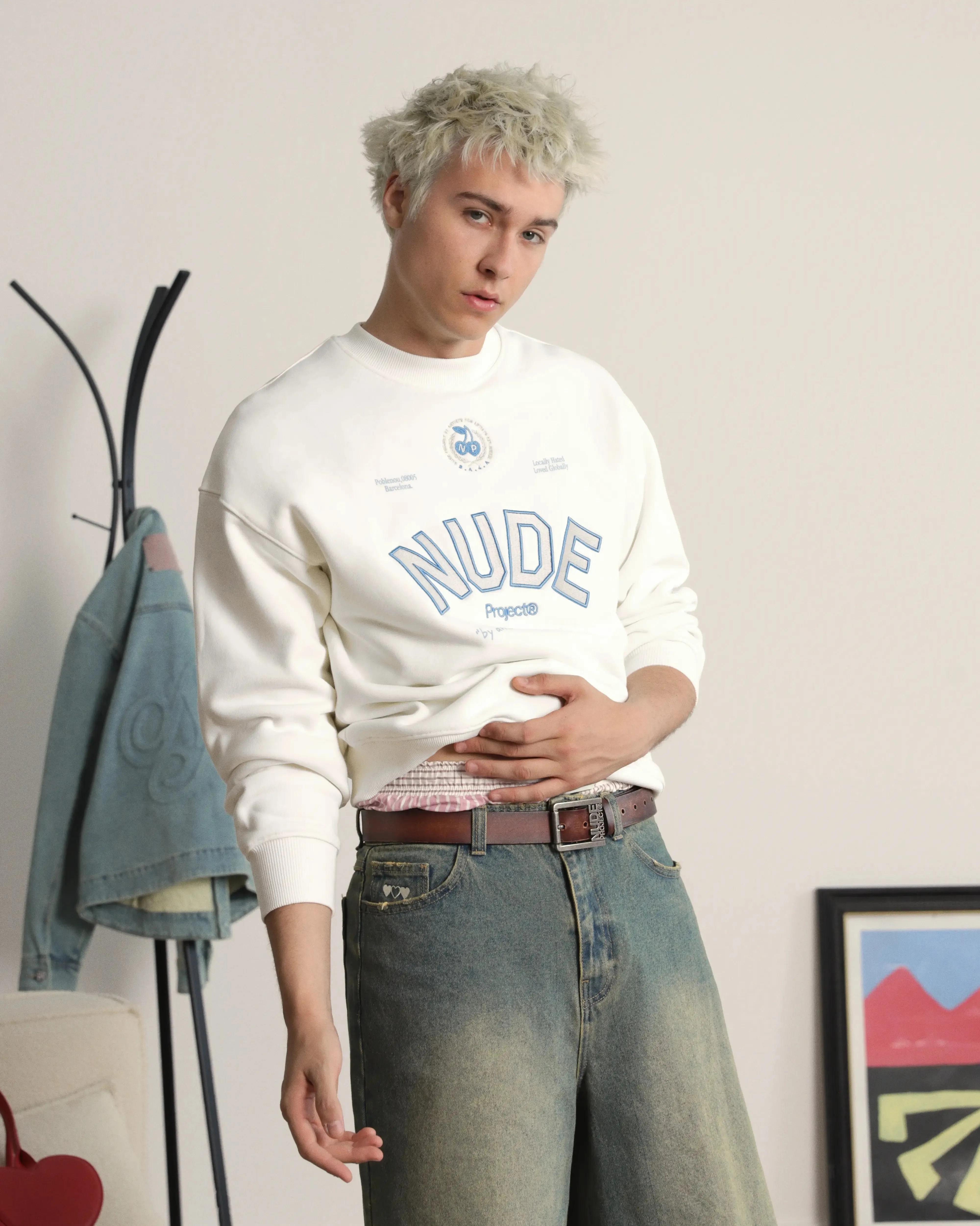 Easy Look Varsity Sweatshirt Marshmallow