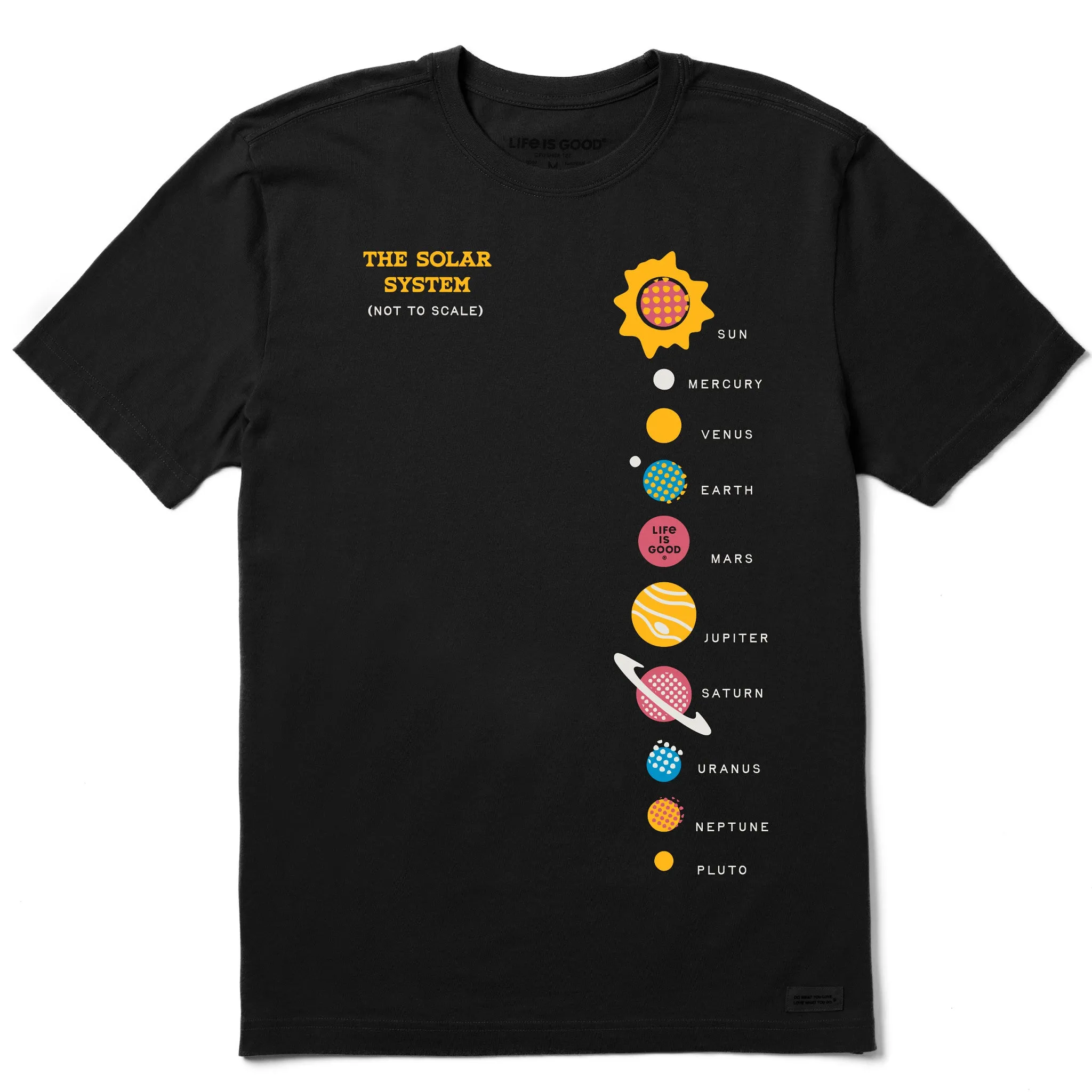 Formal Style MinimalistDesign Men's Solar System Short Sleeve Crusher Tee