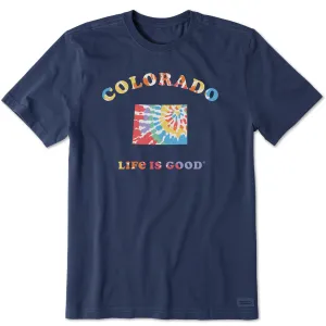 Antibacterial Treatment Men's Tie Dye Colorado Short Sleeve Crusher Tee