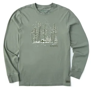 Chic and Soft harmonious Men's Simplify Snowy Cabin Long Sleeve Crusher Tee