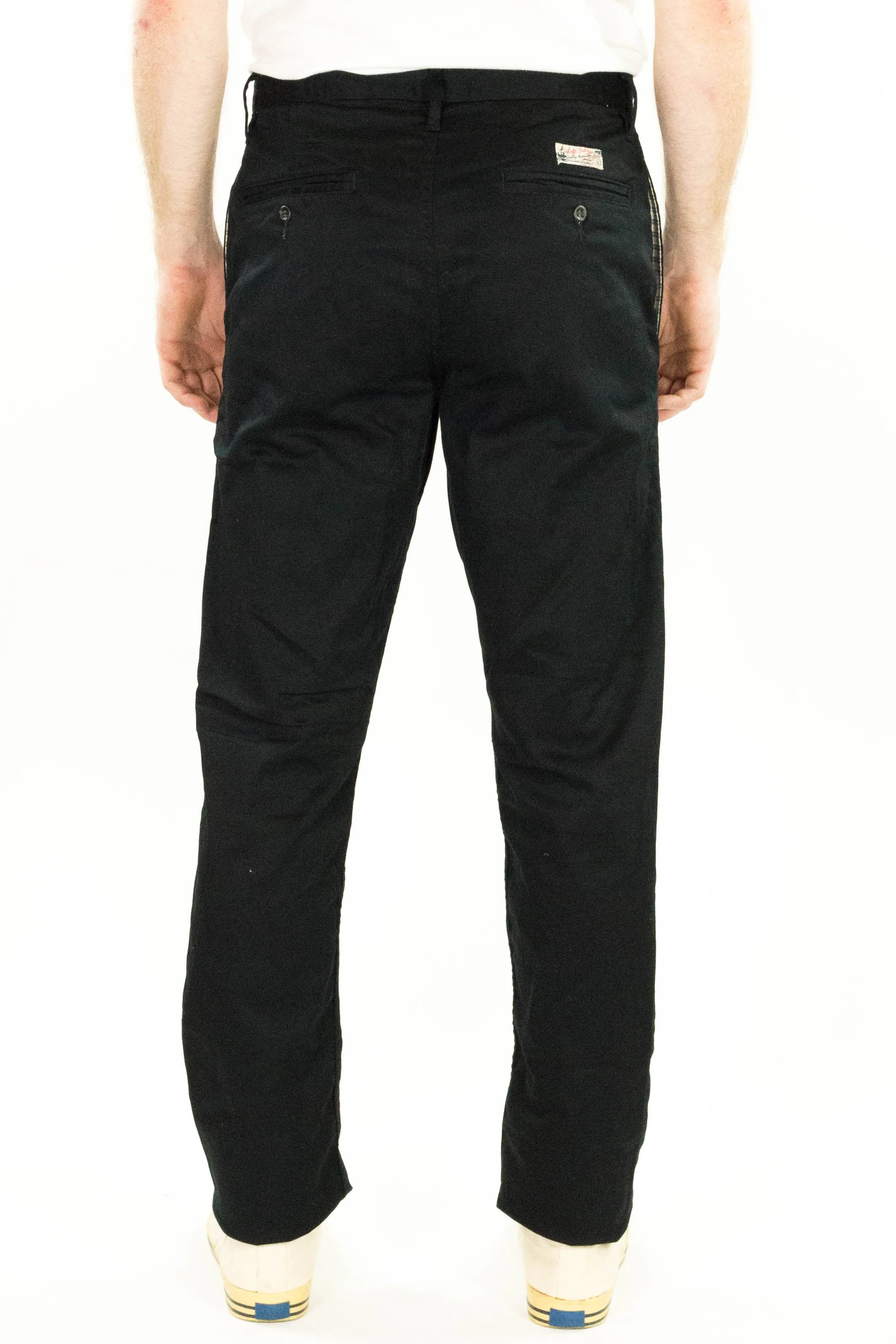 Coal Miner Black 9 oz Japanese stretch sateen twill Distressed finish Wrinklefree