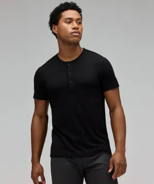 Men's Merino Short Sleeve Henley Yarn Dyed Stripes