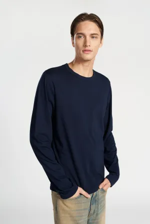 Cotton Blend Classic Crew Long Sleeve Shirt