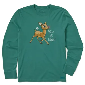 Flatlock stitching Simple Wear Men's Rudolph We're All Misfits! Long Sleeve Crusher Tee