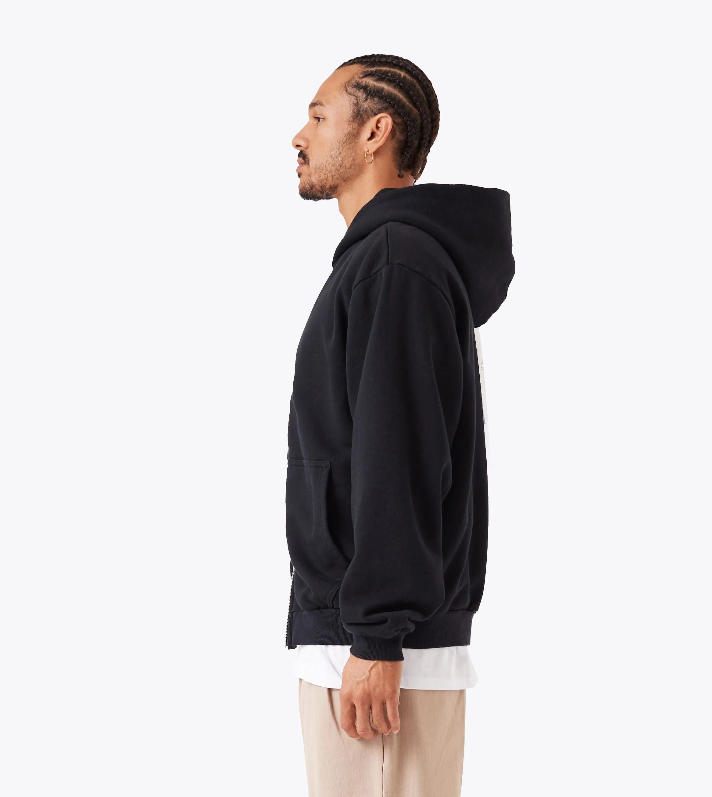 surfing suitable Trendy Box Zip Hood Black