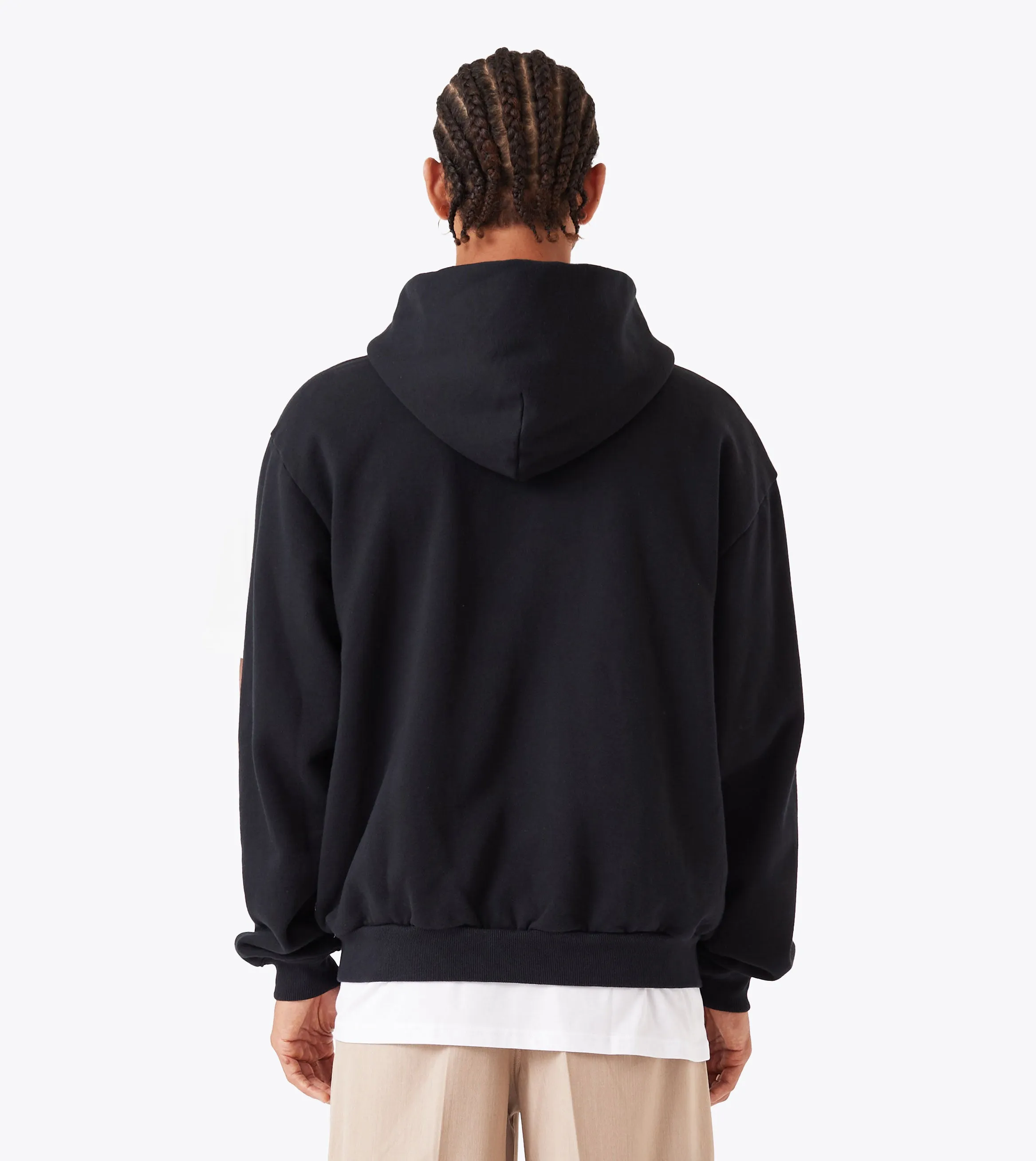 Box Zip Hood Black Muscular Frame Layer Fit