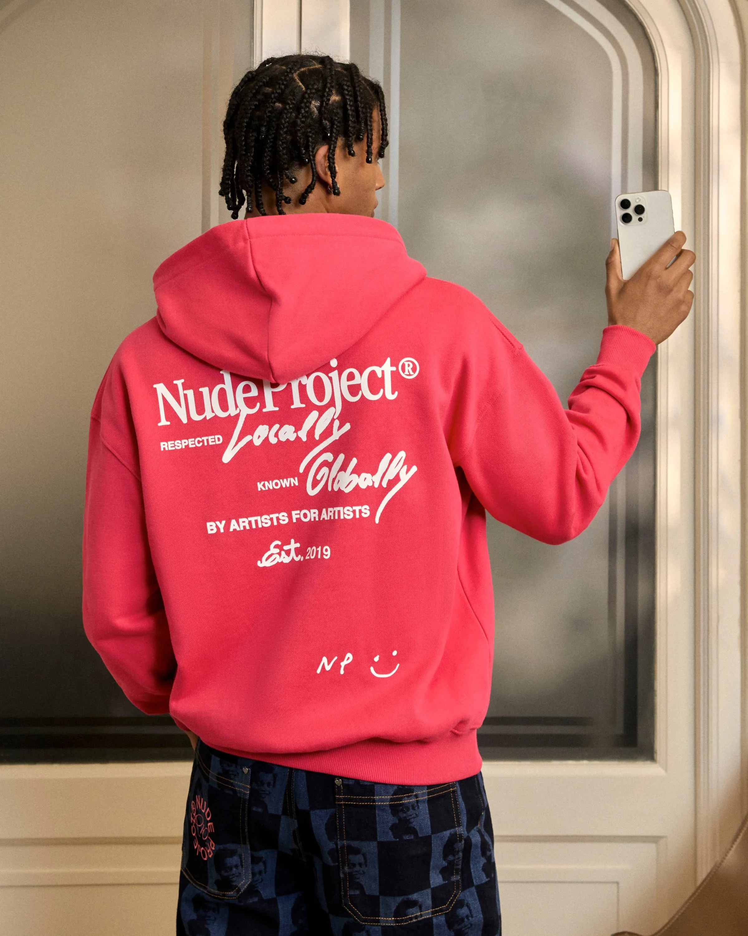 Athleisure Wear earthy colors Global Soon Zip-Up Hoodie Raspberry