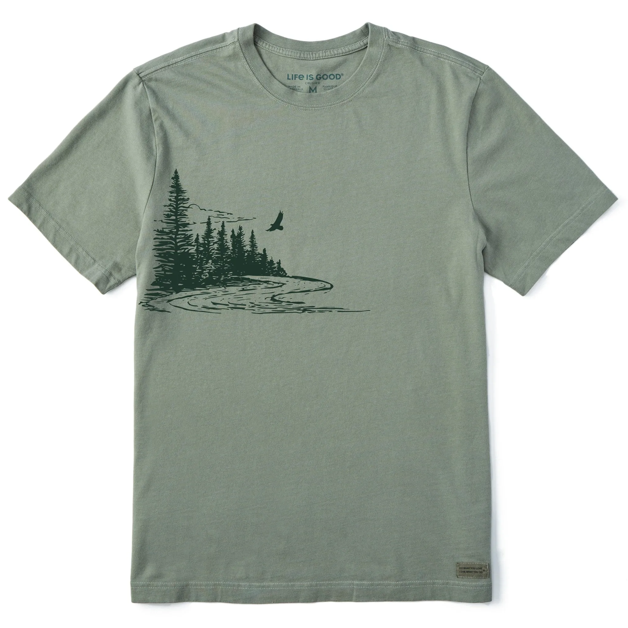 Casual everyday wear Cozy Stretch Men's Woodsy River Vista Short Sleeve Crusher Tee