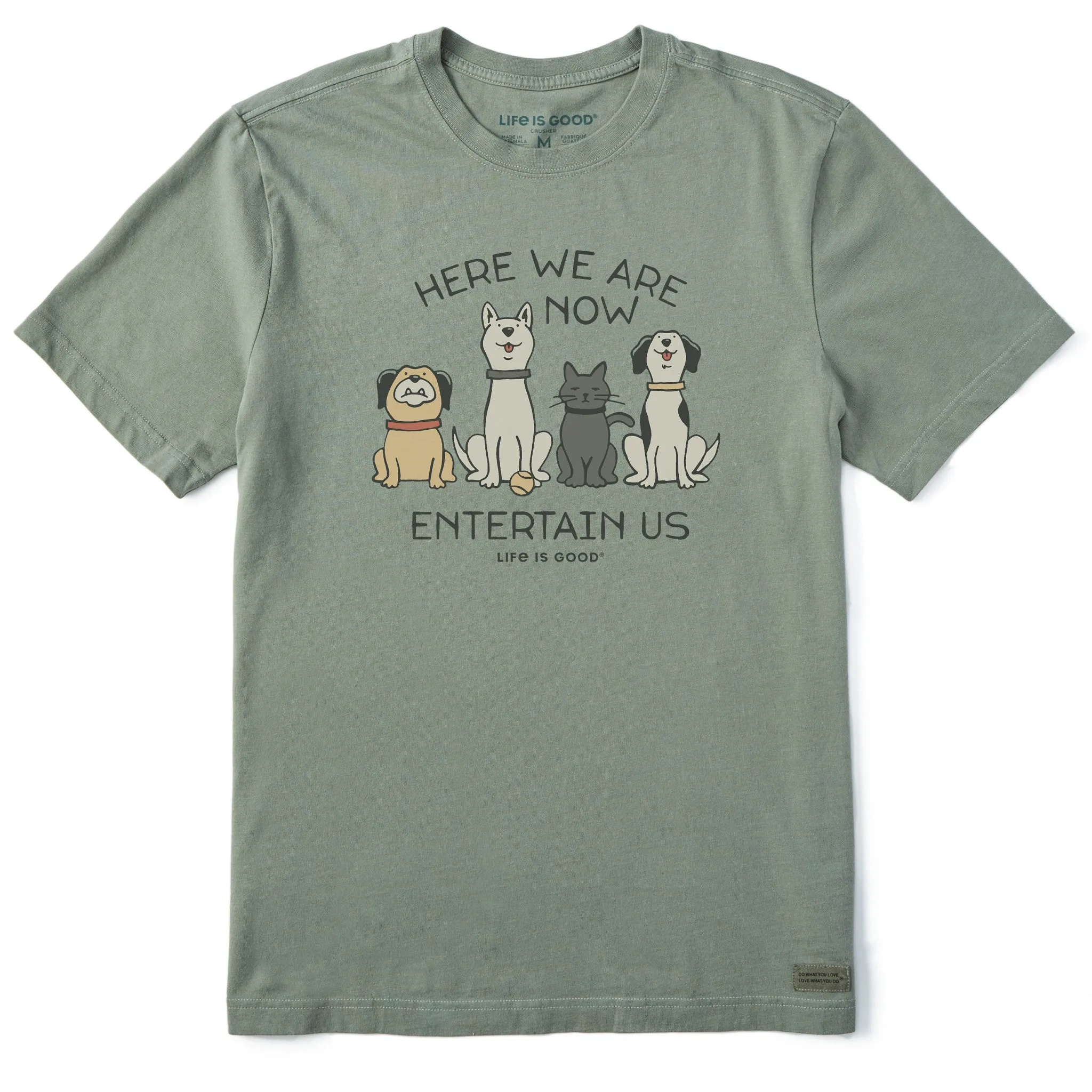 Water Based Ink Men's Here We Are Now Entertain Us Short Sleeve Crusher Tee