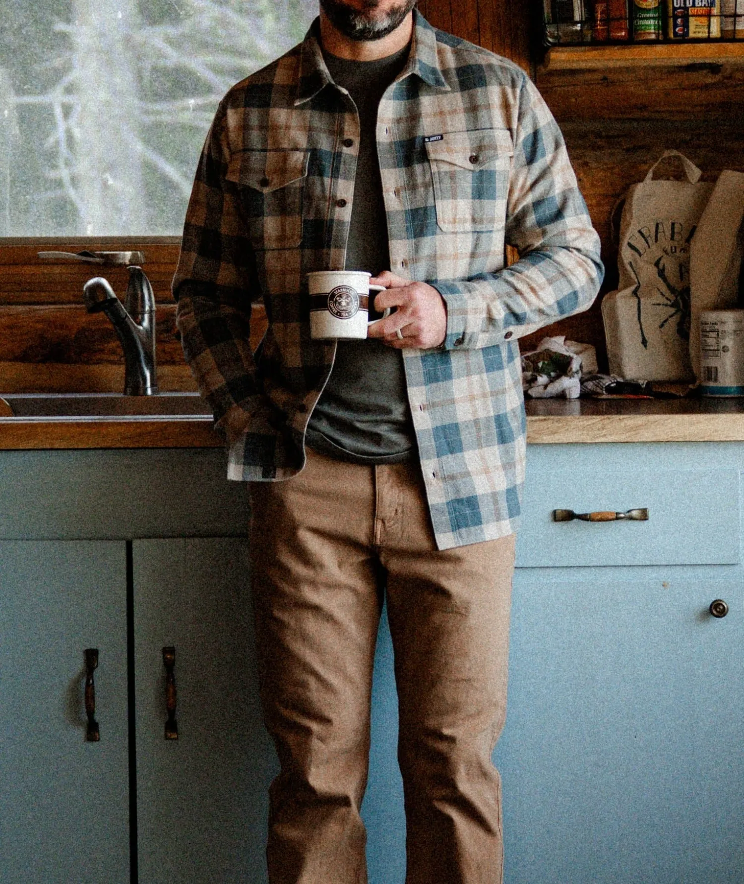 Running Gear Low Environmental Impact Breaker Flannel - Tan