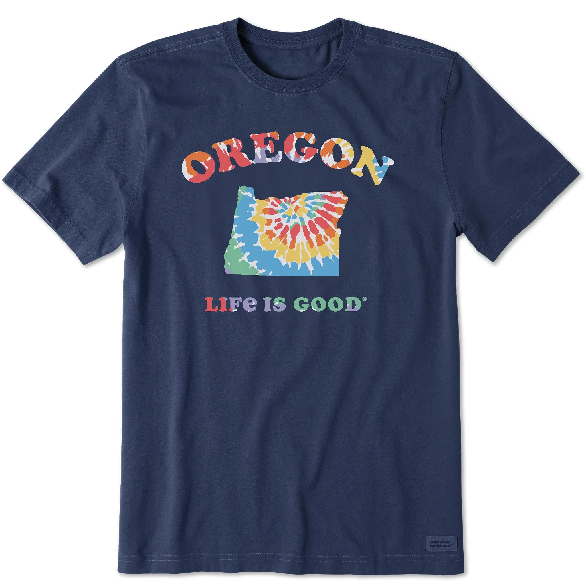 Chic and Cozy Wear Men's Tie Dye Oregon Short Sleeve Crusher Tee