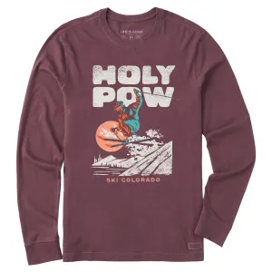 Breathable Fit Design Fashion Top Men's Holy Pow Ski Colorado Long Sleeve Crusher Tee