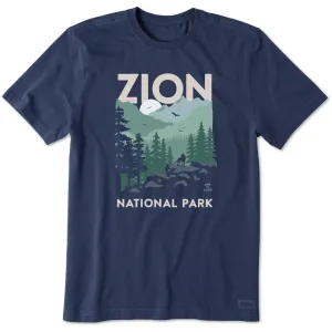 Men's Zion Wolf Short Sleeve Crusher Tee Casual Performance Comfortable Weave