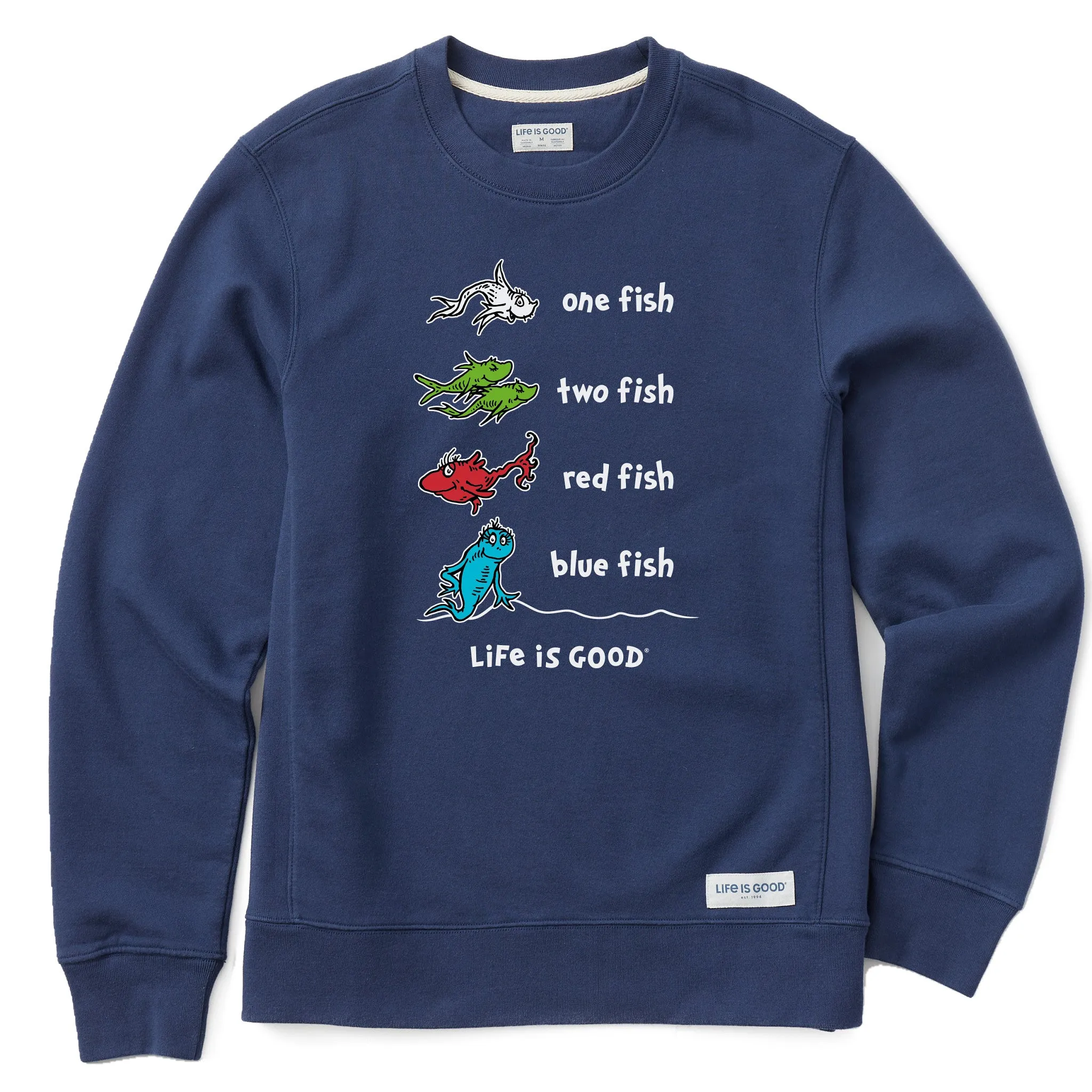 Hiking wear Men's One Fish Two Fish Book Cover Simply True Fleece Crew