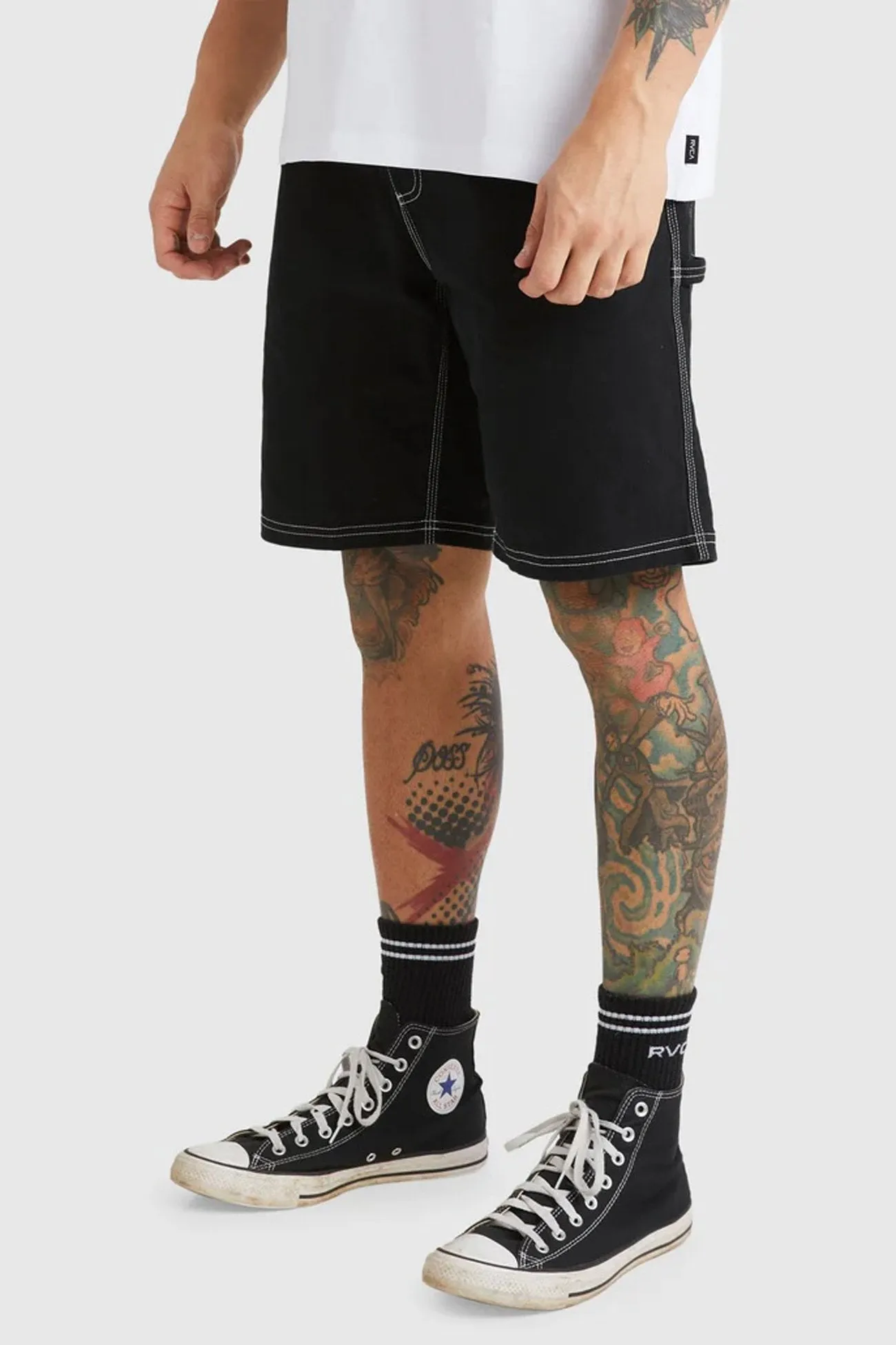 Low Bulk Waistband Work Ready Americana Carpenter Short Black