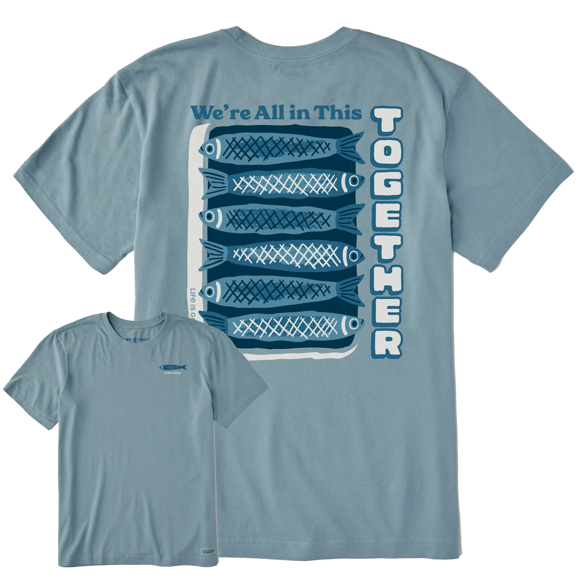 Soft Comfort Wear Soft Wear Men's We're All in This Together Fish Short Sleeve Crusher Tee