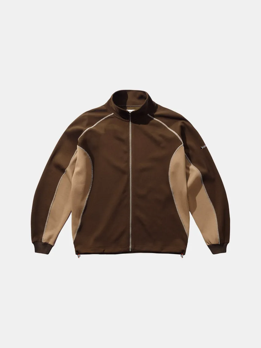 Warped Track Jacket Brown Urban Edge Casual Vibe