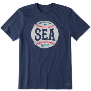 Men's Seattle Baseball Short Sleeve Crusher Tee Timeless Appeal AllWeatherComfort